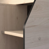 Milky halvhøy seng med skrivebord 90x200 - NATUR image