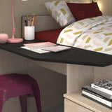 Milky halvhøy seng med skrivebord 90x200 - NATUR image