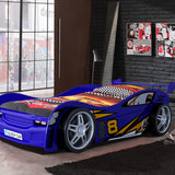 Blå racerbilseng Night Racer - 90x190 image