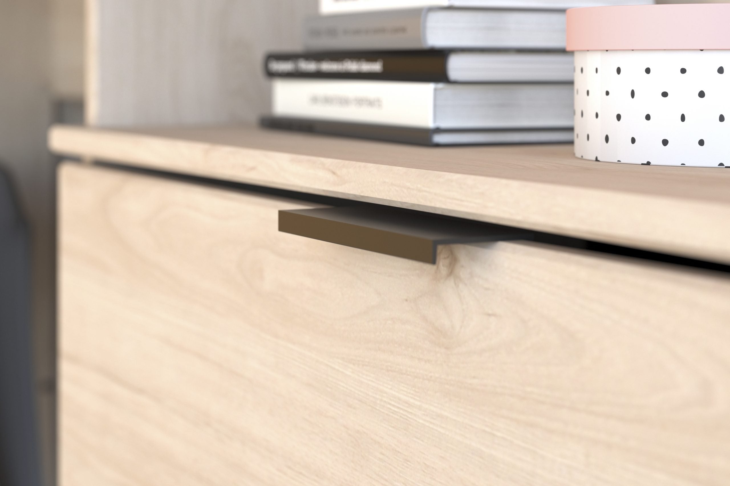 Milky halvhøy seng med skrivebord 90x200 - NATUR image