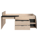 Milky halvhøy seng med skrivebord 90x200 - NATUR image