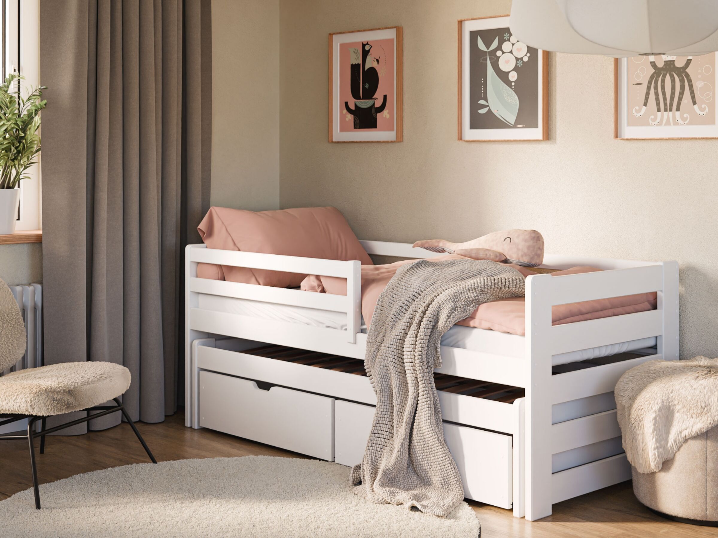 Barneseng med Gjesteseng og 2 skuffer 90x200 - SENSO image