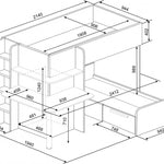 Palatino køyeseng med skrivebord - Shade - 90x190 image