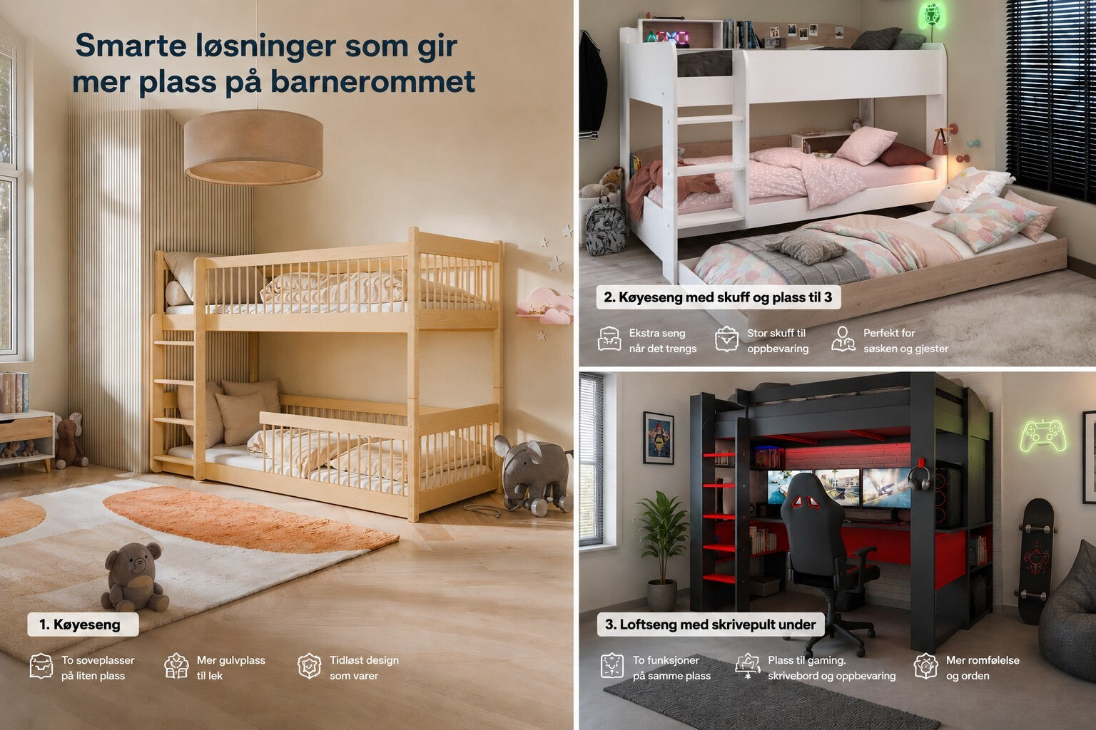 Beste køyesenger for små rom – smarte løsninger som gir mer plass på barnerommet image