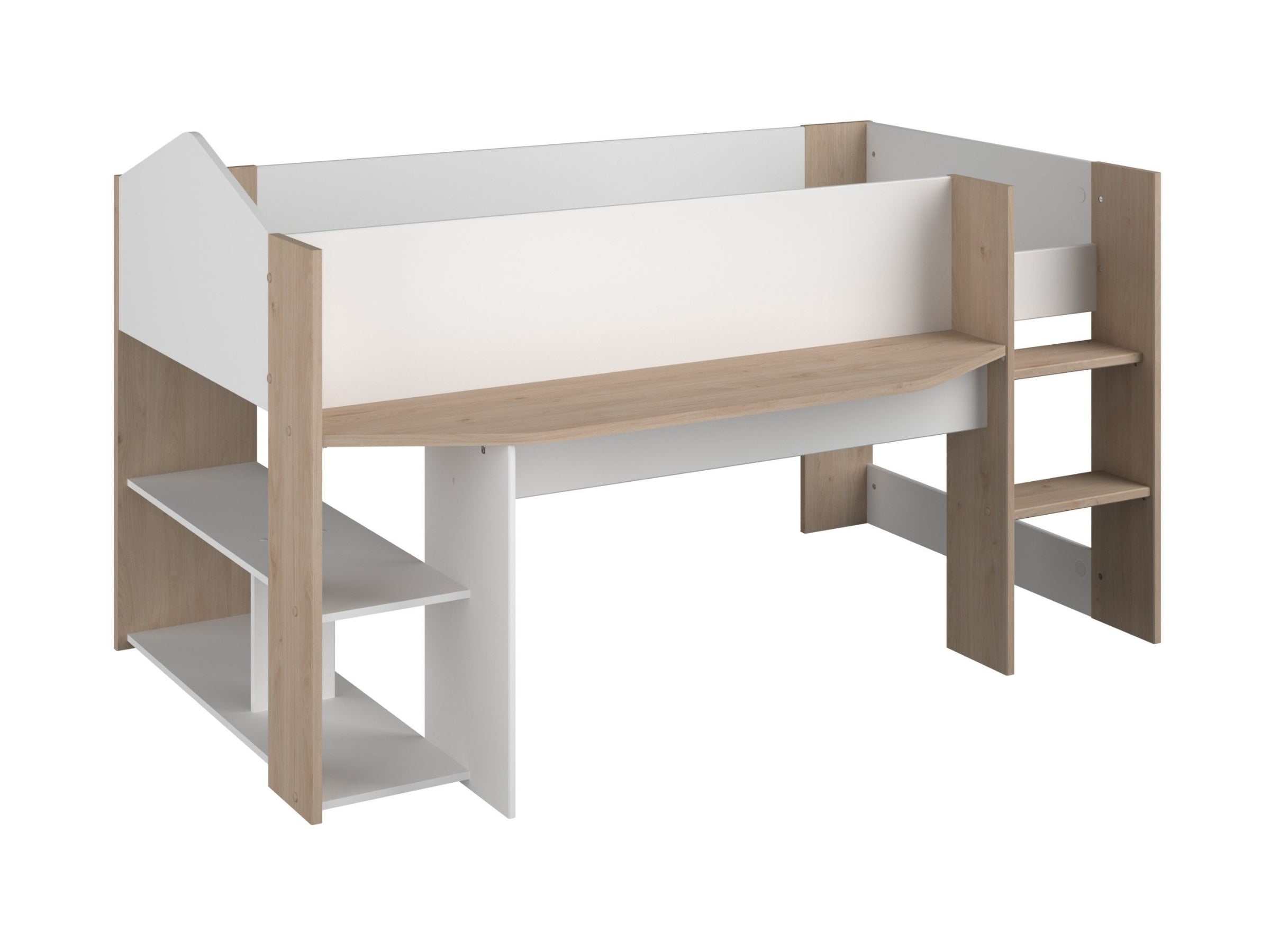 Halvhøy barneseng med skrivebord 90x200