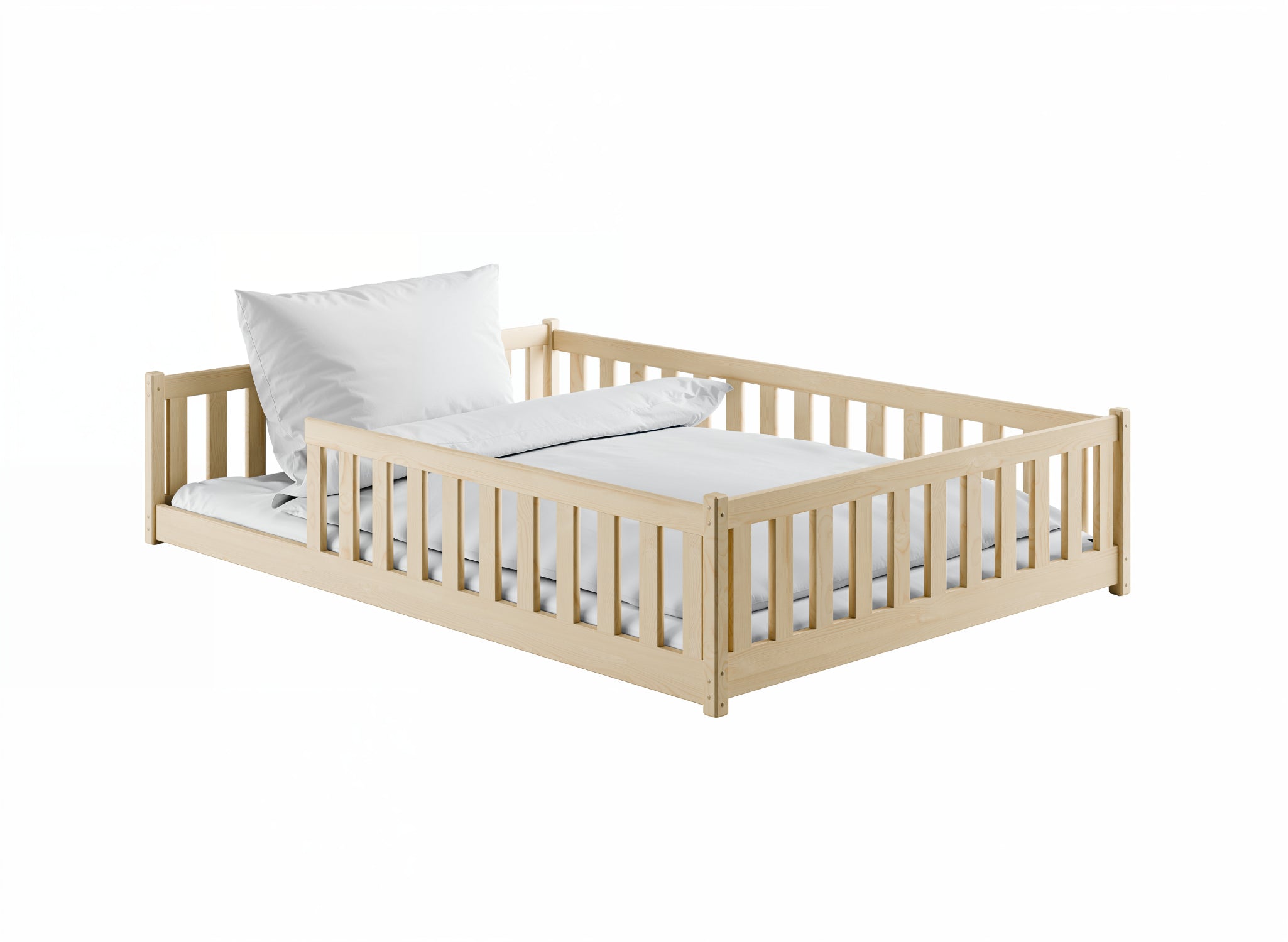 Montessori-seng MATI 140x200 – trygg og stilren barneseng i Natur - INTRODUKSJONSPRIS!