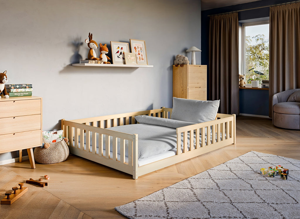 Montessori-seng MATI 140x200 – trygg og stilren barneseng i Natur - INTRODUKSJONSPRIS!