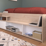 Space-UP 140x200 seng med garderobe og hyller - NATUR image