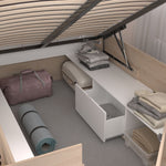 Space-UP 140x200 seng med garderobe og hyller - NATUR image