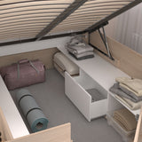Space-UP 140x200 seng med garderobe og hyller - NATUR image