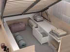 Space-UP 140x200 seng med garderobe og hyller - NATUR