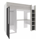 Loftseng med garderobeskap og skrivebord - Shade 90x200
