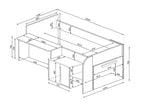 Sacha seng med Vendbart Skrivebord og Oppbevaring 90x200 – Eik/Hvit fra Trasman
