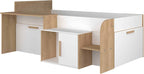 Sacha seng med Vendbart Skrivebord og Oppbevaring 90x200 – Eik/Hvit fra Trasman