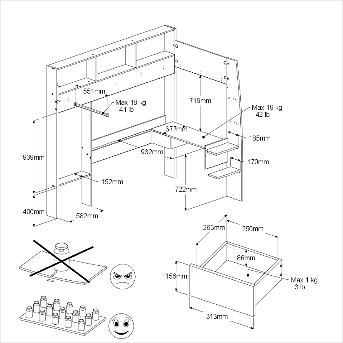 Shelter loftseng 90x200
