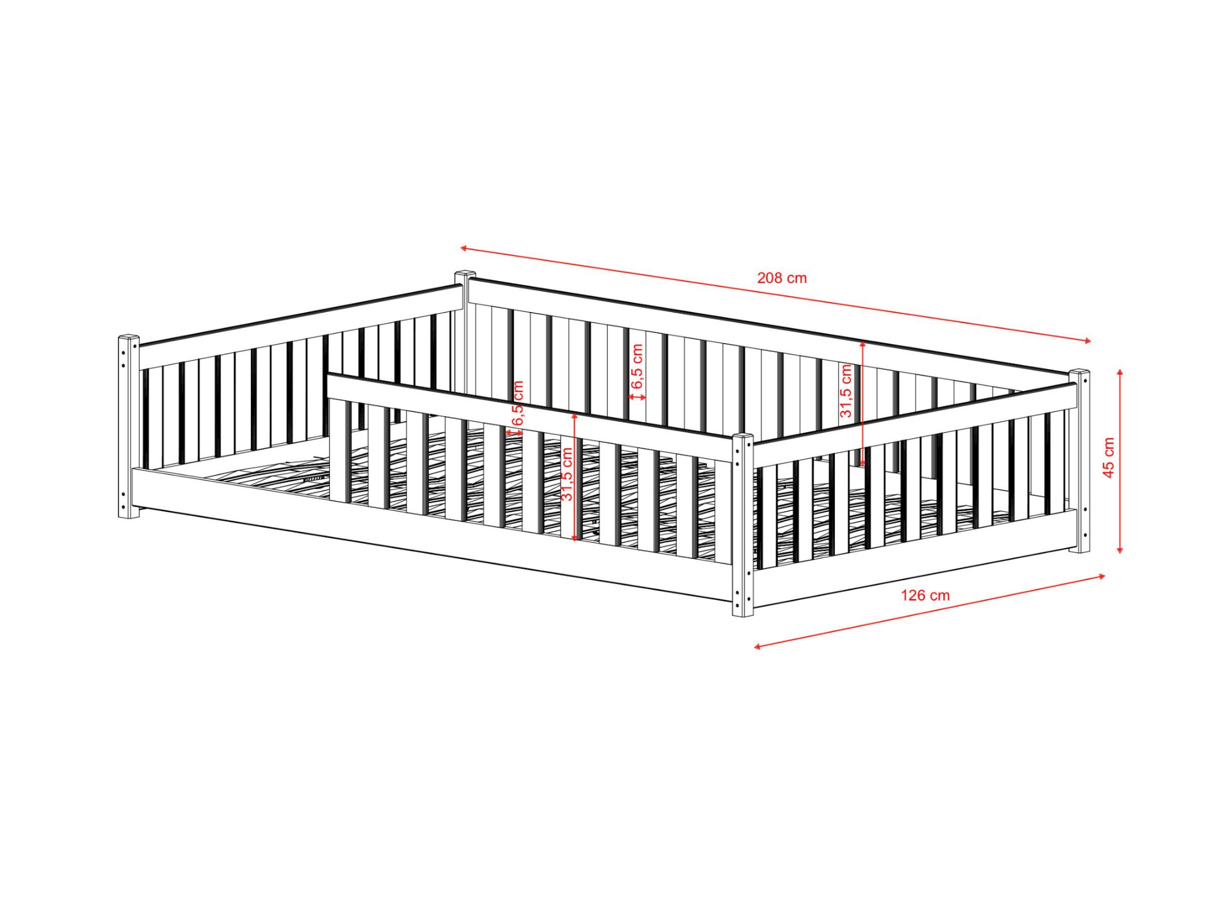 OTIS Montessori Gulvseng 120x200 cm – Askgrå