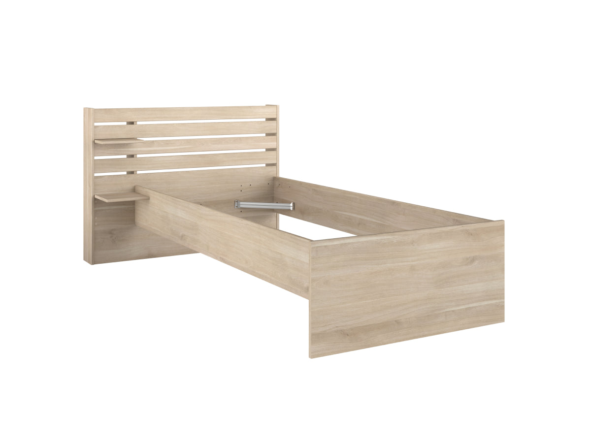 Escale seng 90x200 med 2 skuffer i Japanese Oak