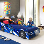 Bilseng racer 90x190 - BLÅ image