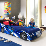 Bilseng racer 90x190 - BLÅ image