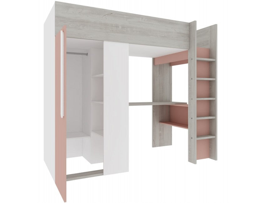 Trasman Studio Loftseng med Garderobe 90x200 - Antique Pink