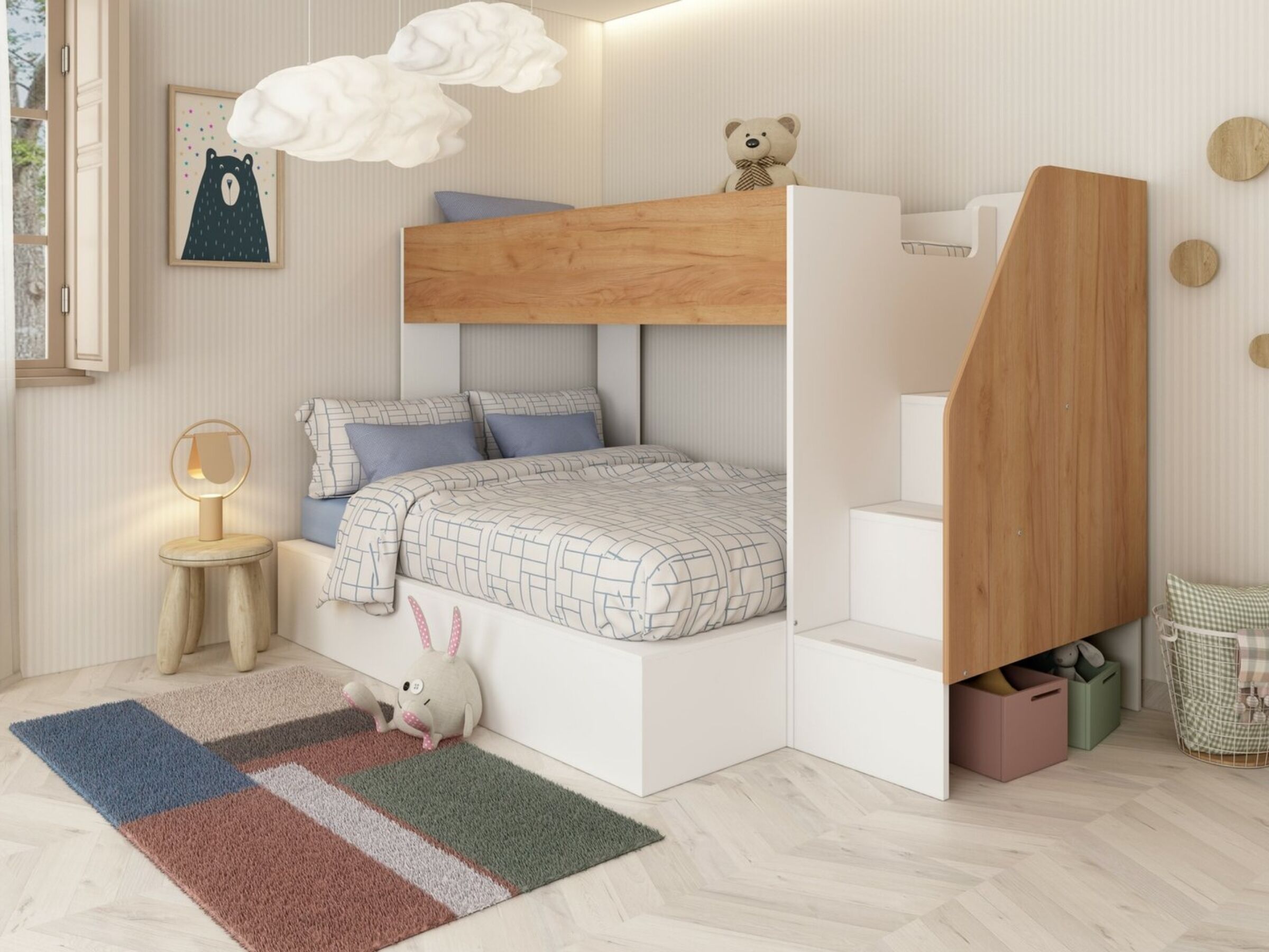 Køyeseng Easy family 90x200/140x200 - NATUR