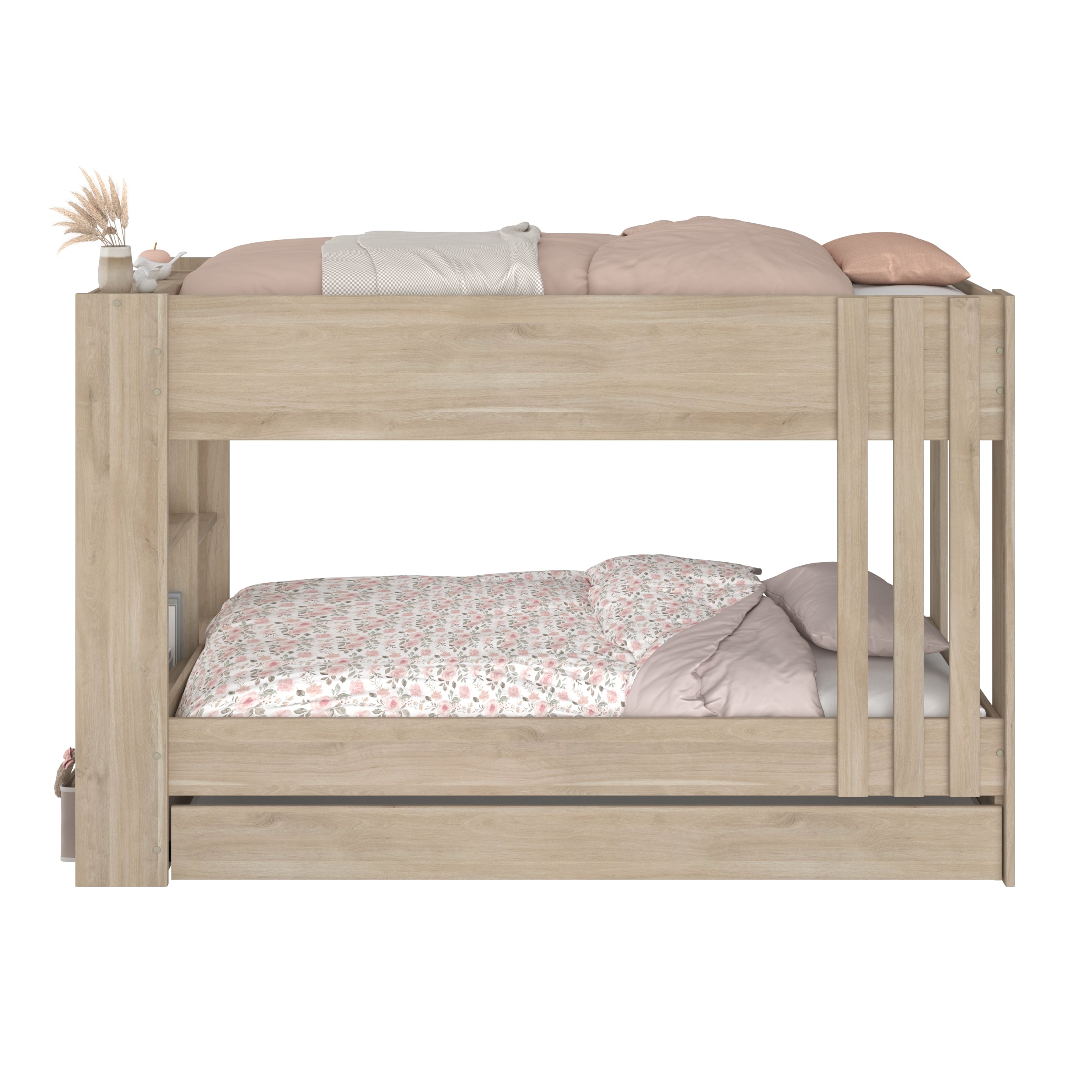 Escale Køyeseng med Uttrekkbar Gjesteseng 90x200 cm – Japansk Eik image