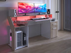 Sylver Gaming Desk 178 cm – Japansk eik / Hvit høyglans