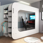 Gaming Loftseng med Skrivebord og LED – Perfekt for Gamere og Ungdom image