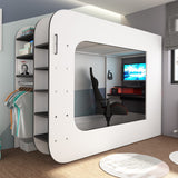 Gaming Loftseng med Skrivebord og LED – Perfekt for Gamere og Ungdom image