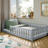 OTIS Montessori Gulvseng 120x200 cm – Askgrå image