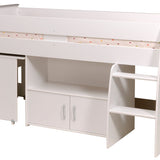 Reverse Halvhøy Seng med Skrivebord 90x200 cm – Hvit image