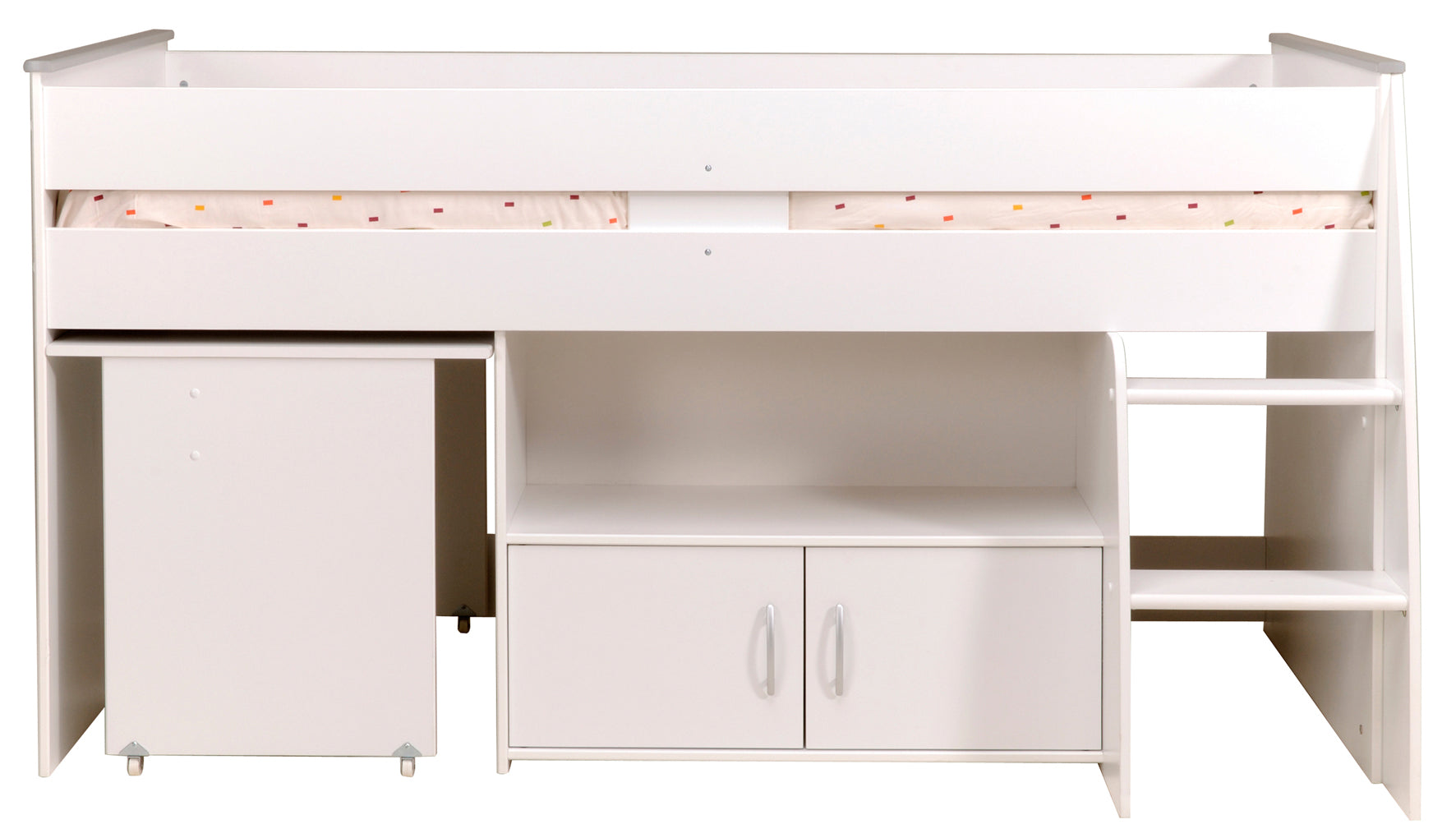 Reverse Halvhøy Seng med Skrivebord 90x200 cm – Hvit image
