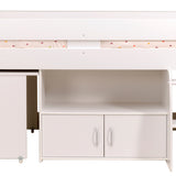 Reverse Halvhøy Seng med Skrivebord 90x200 cm – Hvit image