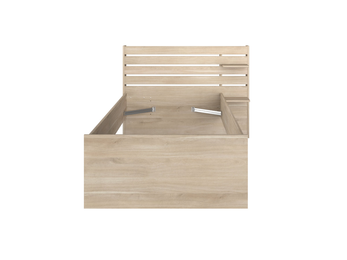 Escale seng 90x200 med 2 skuffer i Japanese Oak