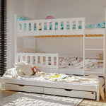 Blanka Køyeseng 90x200 – Uttrekkbar Gjesteseng og Oppbevaring - HVIT - INTRODUKSJONSPRIS image