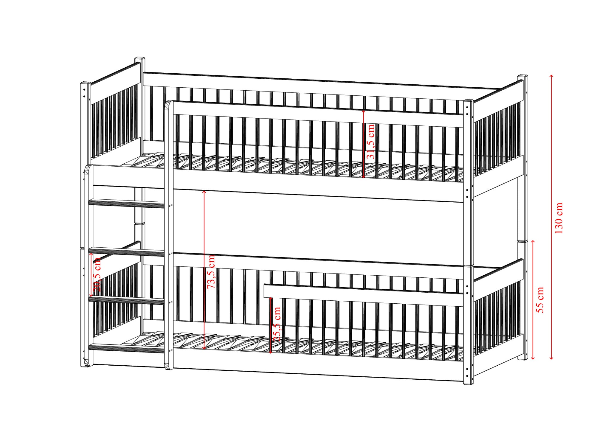 BOSTON 80x180 olivengrønn køyeseng image