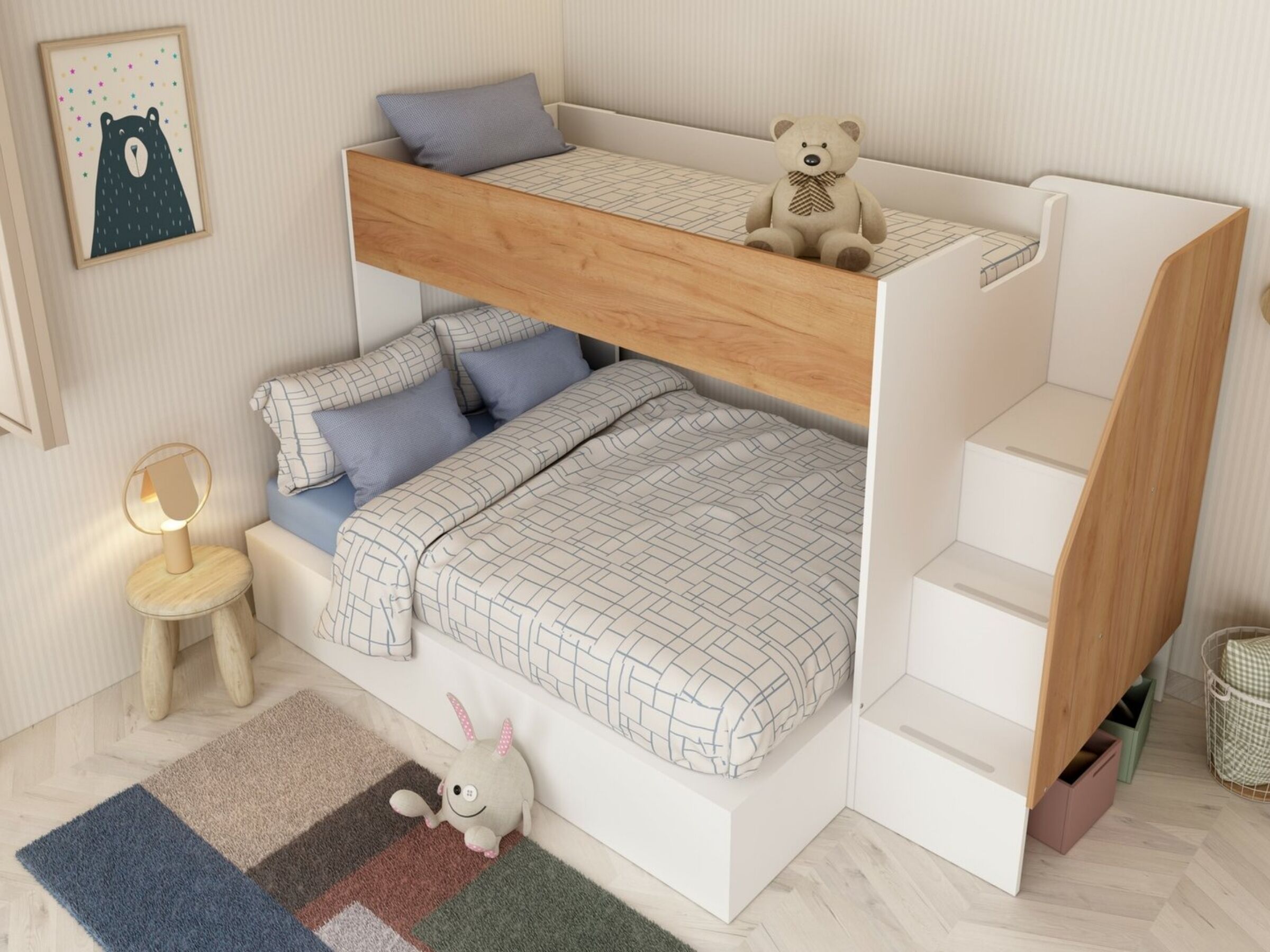 Køyeseng Easy family 90x200/140x200 - NATUR