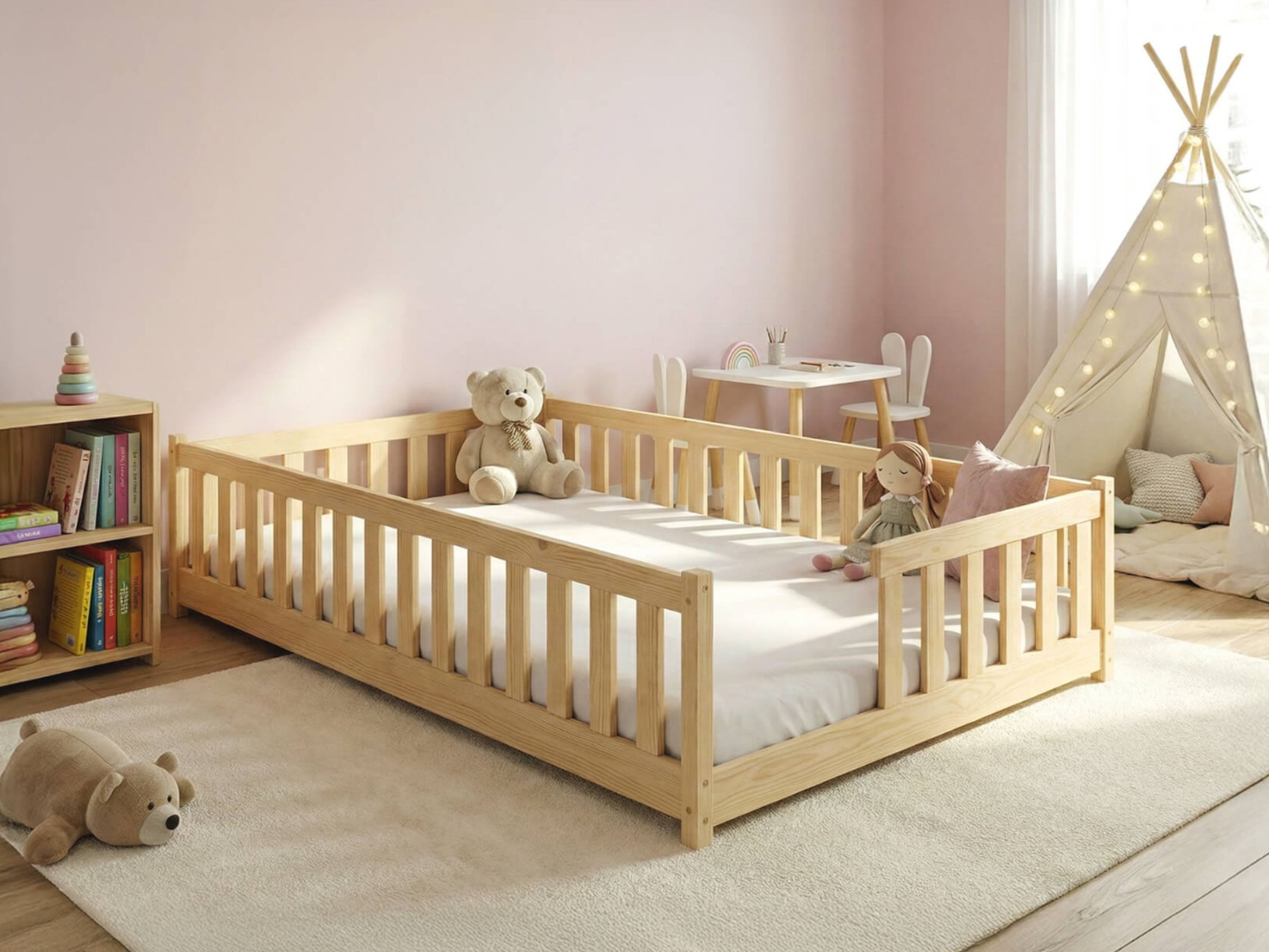 LEVI Gulvseng 140x200 – Romslig Montessori-seng i skandinavisk design image