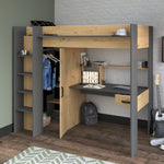 Grayson loftseng med skrivebord og garderobe image