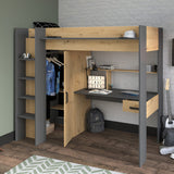 Grayson loftseng med skrivebord og garderobe image