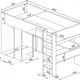 Trasman Studio Loftseng med Garderobe 90x200 - Antique Pink image