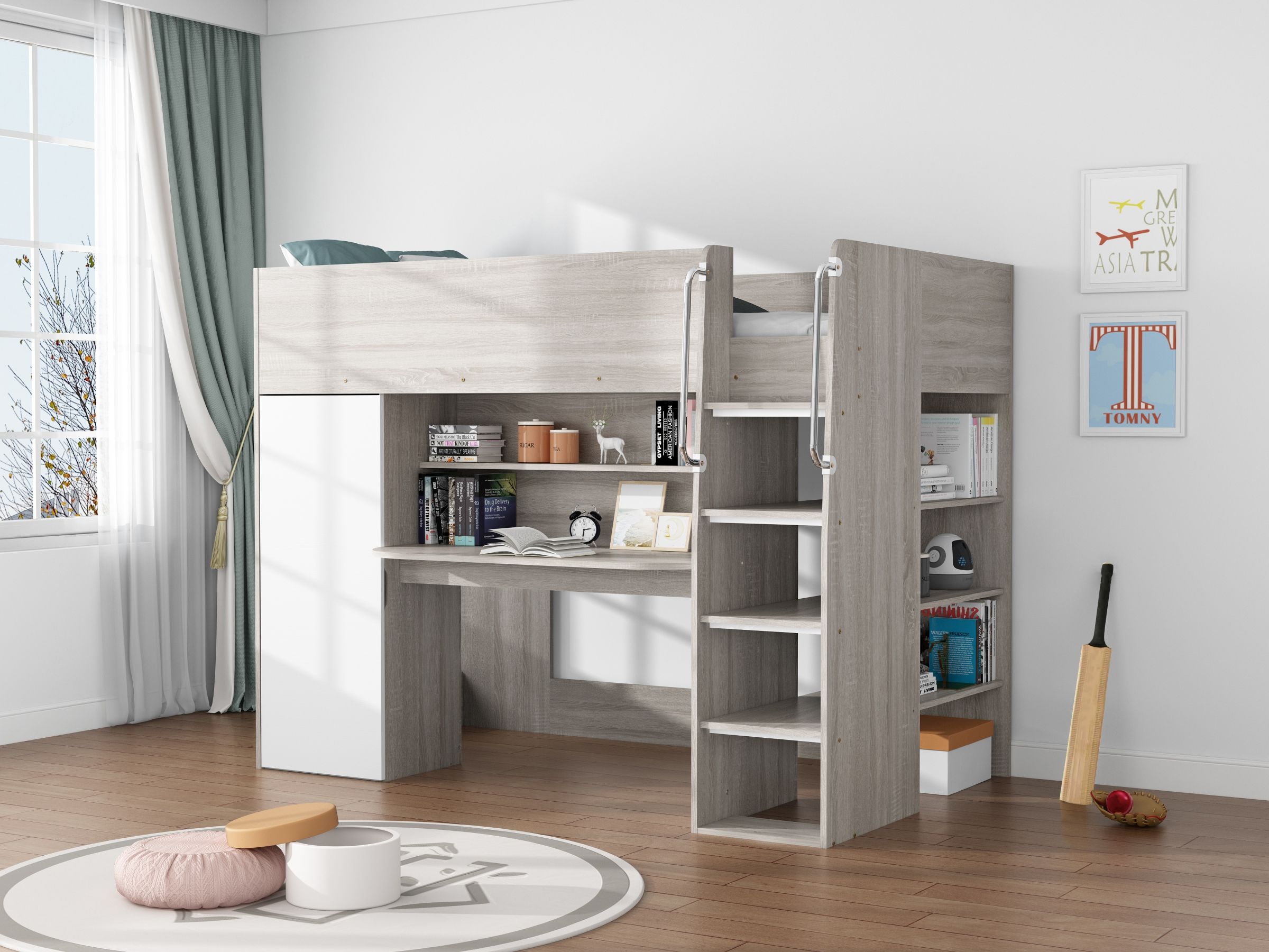 Loftseng med skrivepult 90x200 - Horizon image