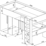 Trasman Studio Loftseng med Garderobe 90x200 - smokey blå image