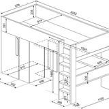 Trasman Studio Loftseng med Garderobe 90x200 - smokey blå image