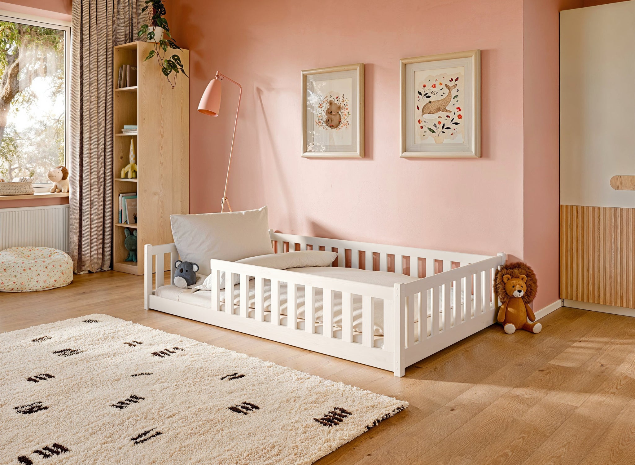 Montessori gulvseng for barn 120x200 Otis - HVIT