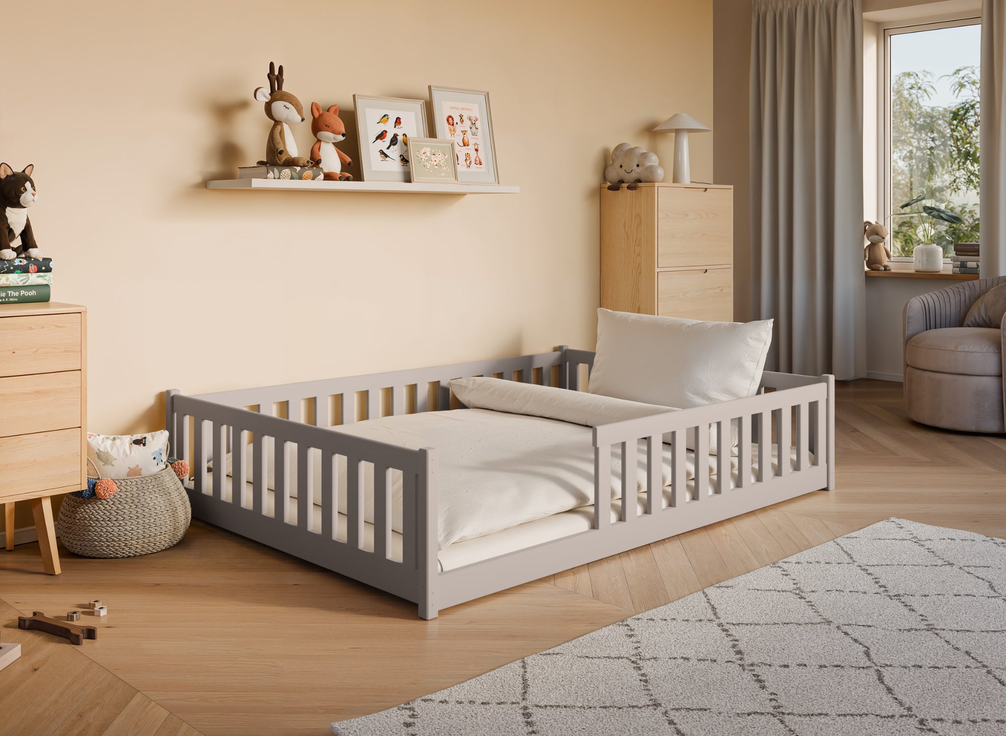 Montessori-seng MATI 140x200 – trygg og stilren barneseng i Kasjmir - INTRODUKSJONSPRIS!