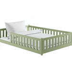 Montessori-seng MATI 140x200 – trygg og stilren barneseng i Olivengrønn - INTRODUKSJONSPRIS! image