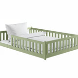 Montessori-seng MATI 140x200 – trygg og stilren barneseng i Olivengrønn - INTRODUKSJONSPRIS! image