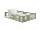 Montessori-seng MATI 140x200 – trygg og stilren barneseng i Olivengrønn - INTRODUKSJONSPRIS!