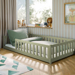 Montessori gulvseng for barn 120x200 – Olivengrønn | OTIS fra Lano Meble image